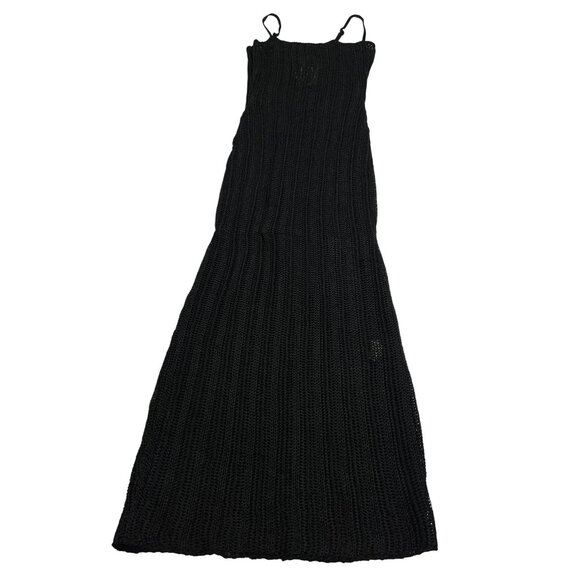 Savanna Morrow Indriya Crochet Knit Maxi Dress in Black - Picture 1 of 5
